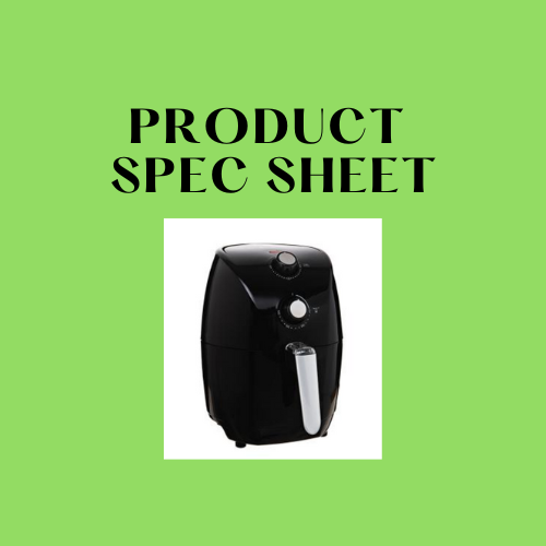 Designing Spec Sheet for Sales